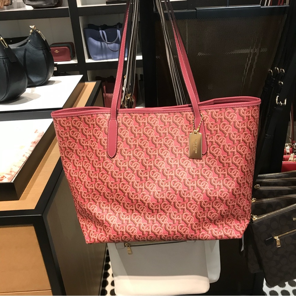 NWT Coach Outlet City Tote With Coach Monogram Print - Picture 5 of 7